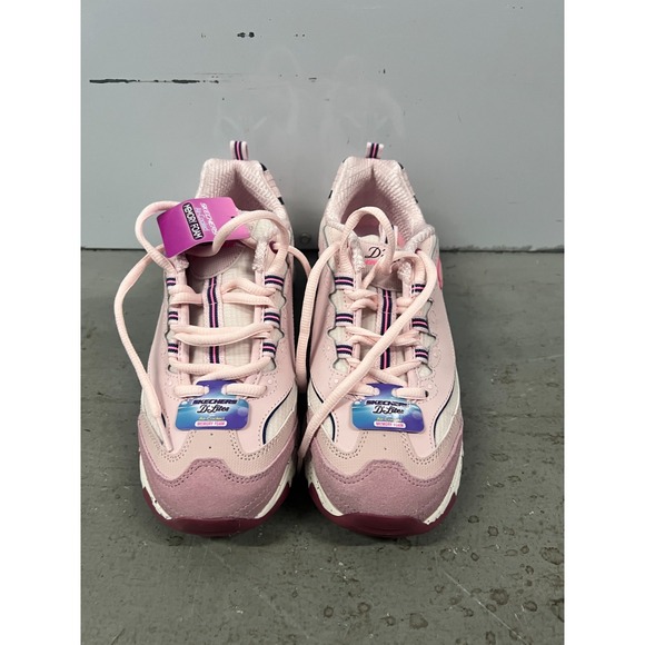 Skechers D'Lites Bold Views Sneakers Mauve Pink White Memory Foam Shoes - 8 NEW - Picture 6 of 10